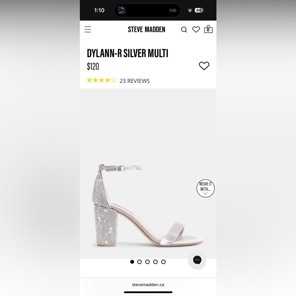 Steve Madden DYLANN-R SILVER MULTI Rhinestone High Heel